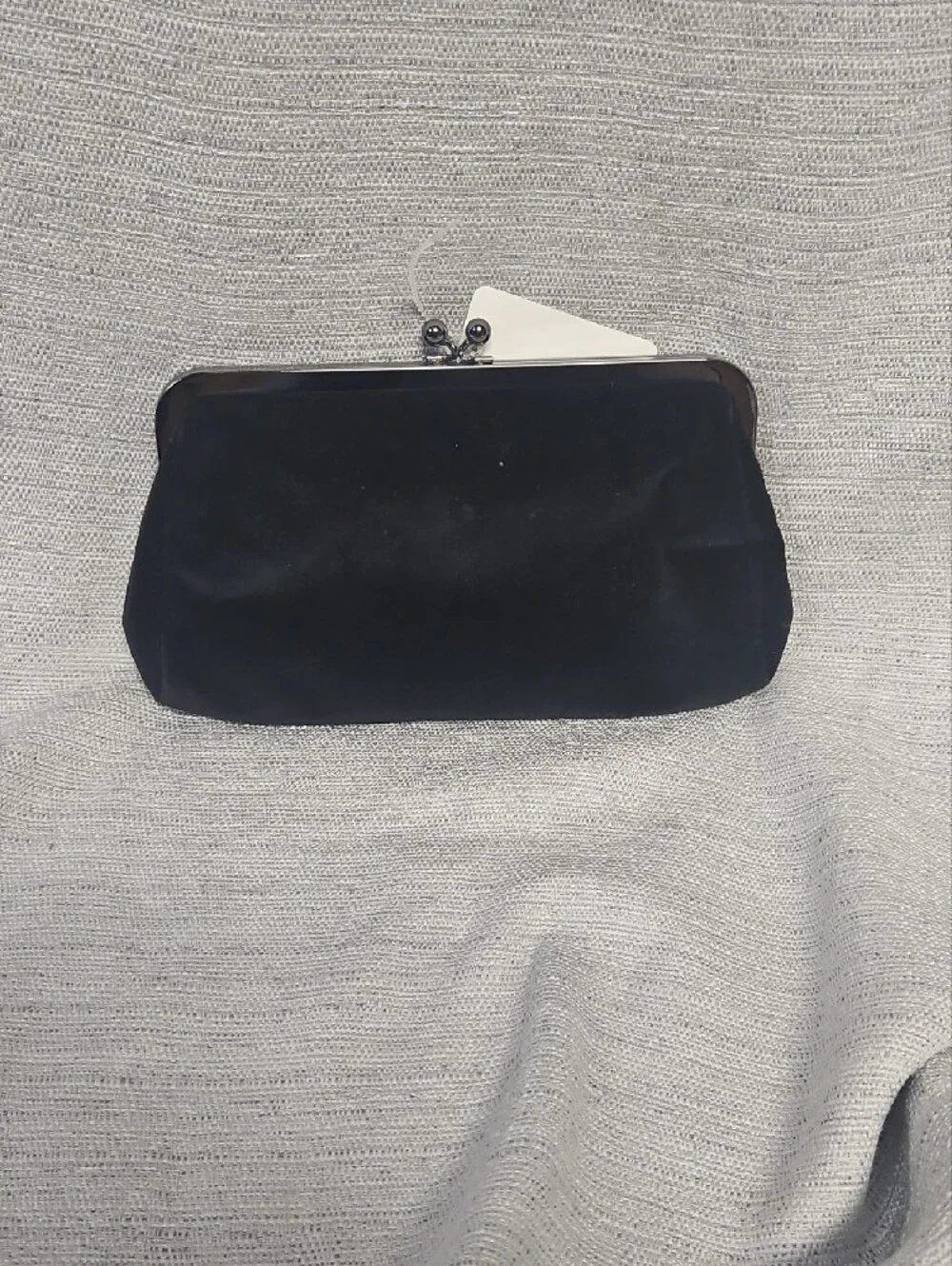 Express Elegant Black Sequin Flower Clutch Velvet